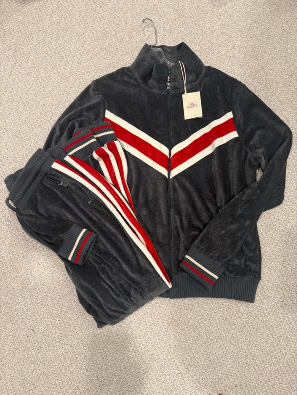 Faherty Zermatt Velour Track Suit - M
